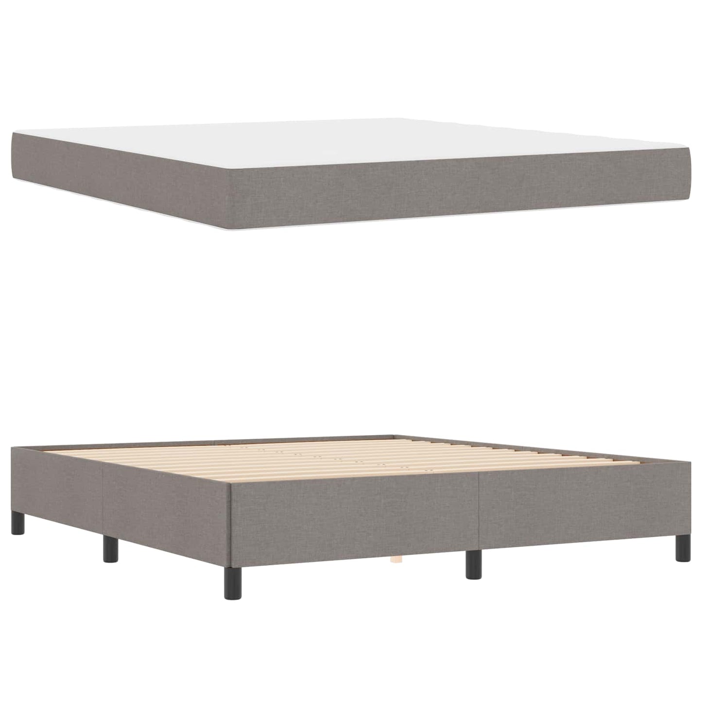 vidaXL Κρεβάτι με ελατήρια Taupe 180 x 200 cm ύφασμα