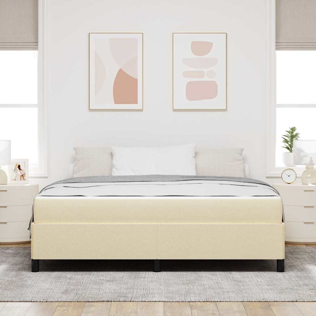 vidaXL Κρεβάτι με ελατήρια Κρεμ 180 x 200 cm ύφασμα