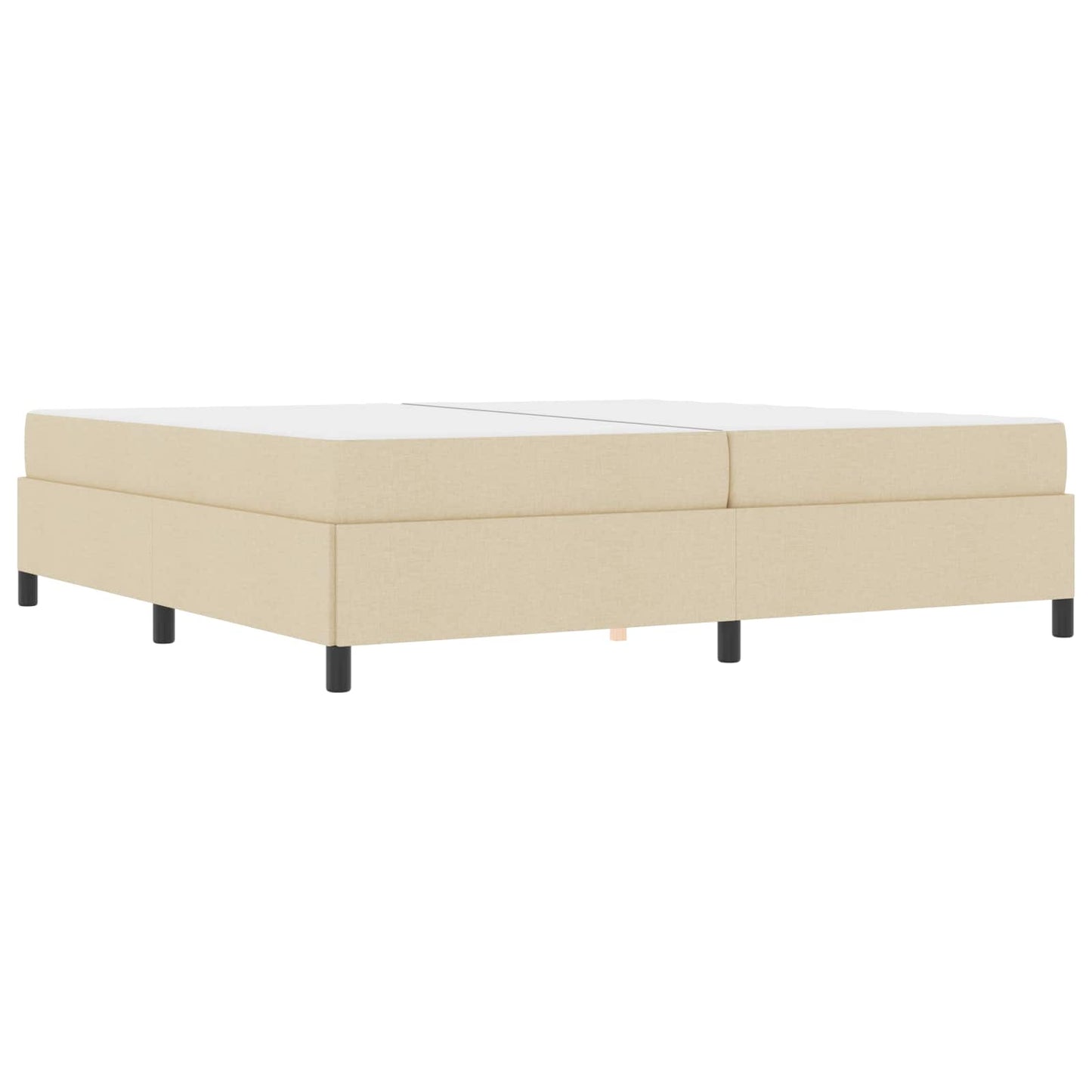 vidaXL Κρεβάτι με ελατήρια με στρώμα Κρεμ 200 x 200 cm ύφασμα