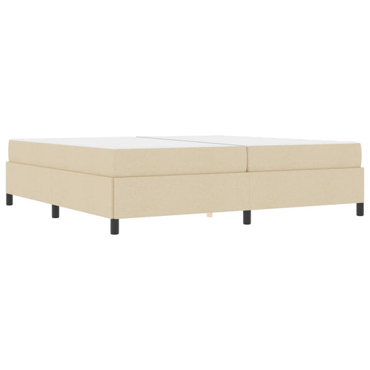 vidaXL Κρεβάτι με ελατήρια με στρώμα Κρεμ 200 x 200 cm ύφασμα