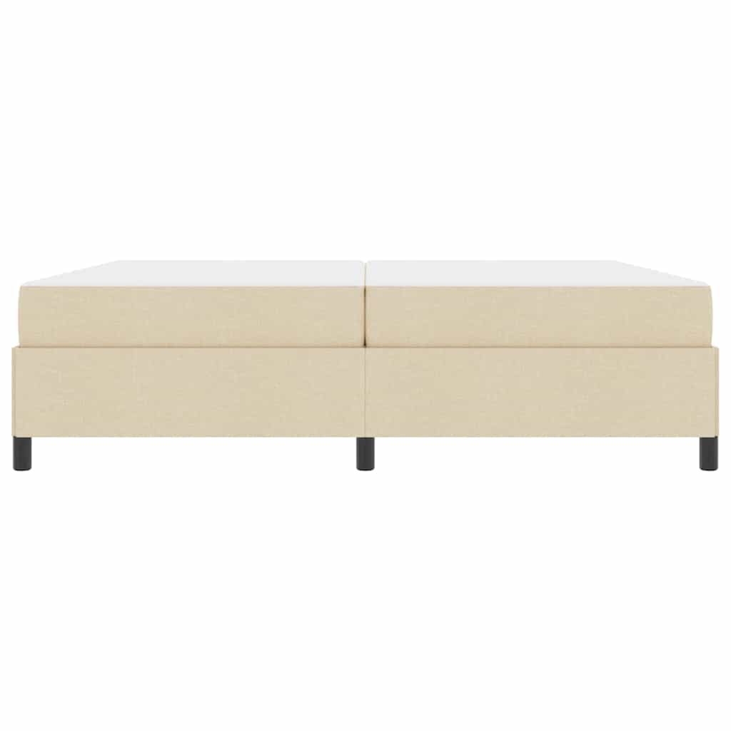 vidaXL Κρεβάτι με ελατήρια με στρώμα Κρεμ 200 x 200 cm ύφασμα