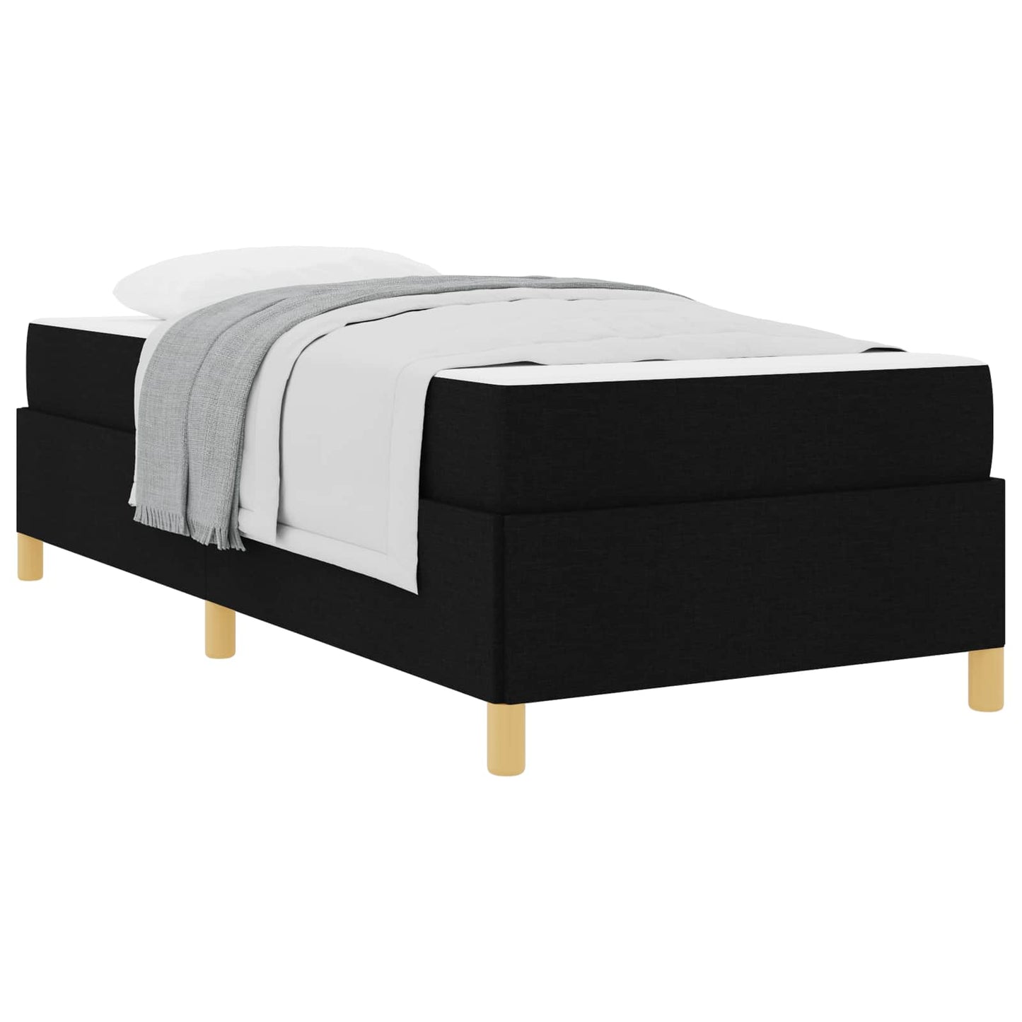 vidaXL Σκελετός Κρεβατιού με στρώμα Μαύρο 90 x 190 cm ύφασμα