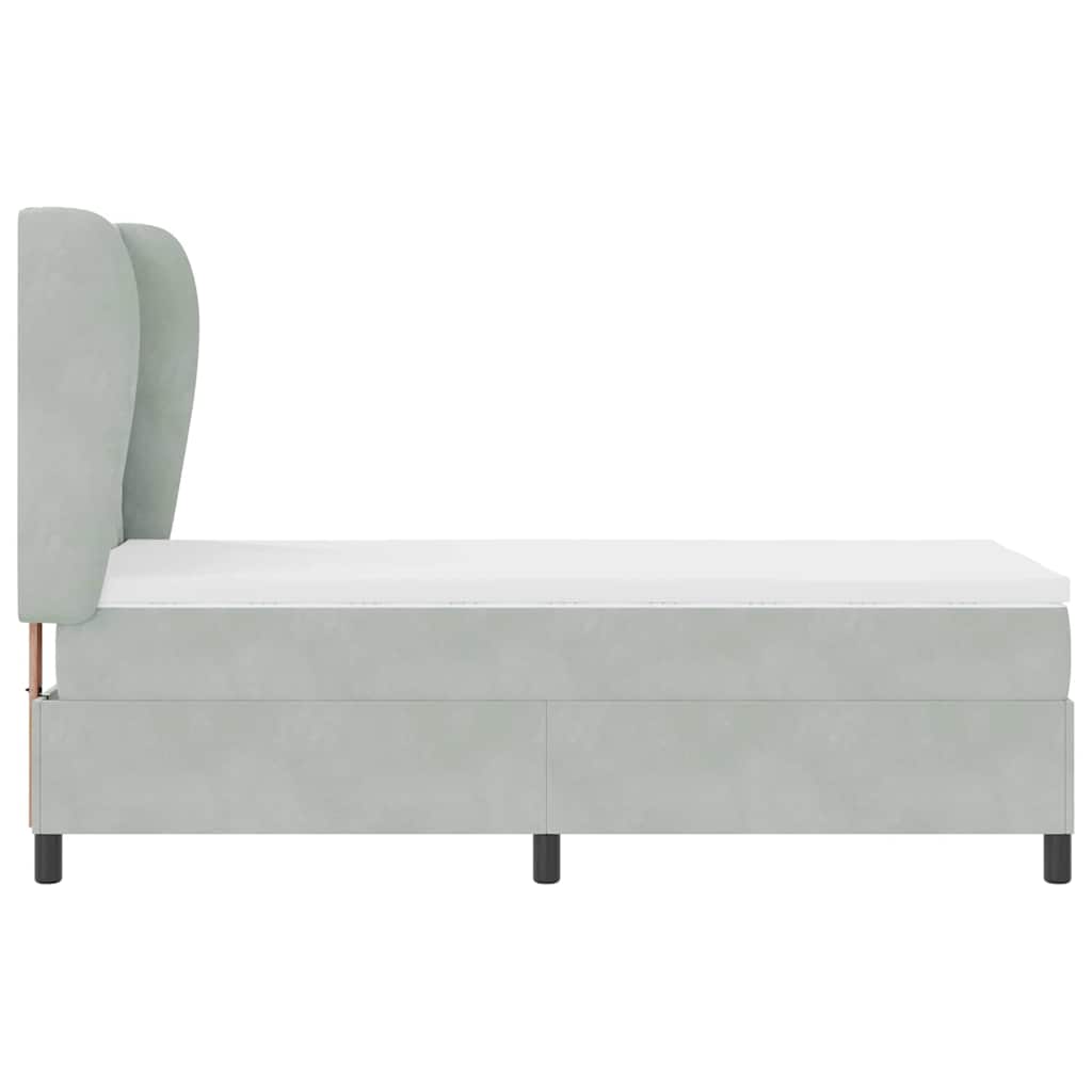 vidaXL Κρεβάτι με ελατήρια Ανοιχτό γκρι 200 x 100 cm Βελούδο