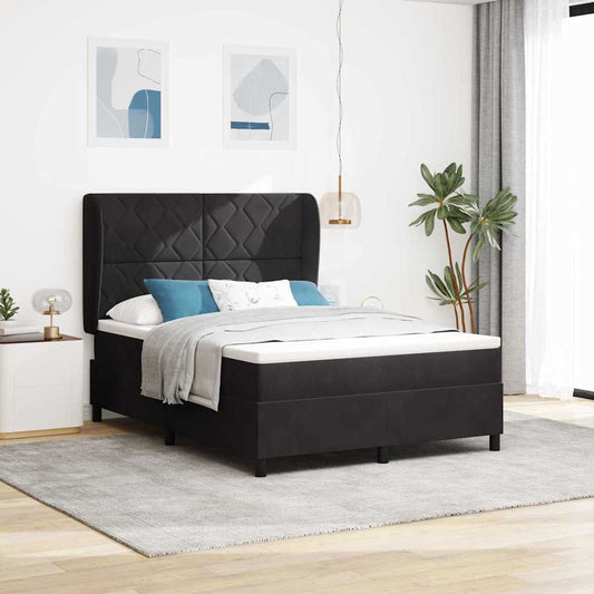 vidaXL Κρεβάτι με ελατήρια με κεφαλάρι Μαύρο 200 x 140 cm Βελούδο