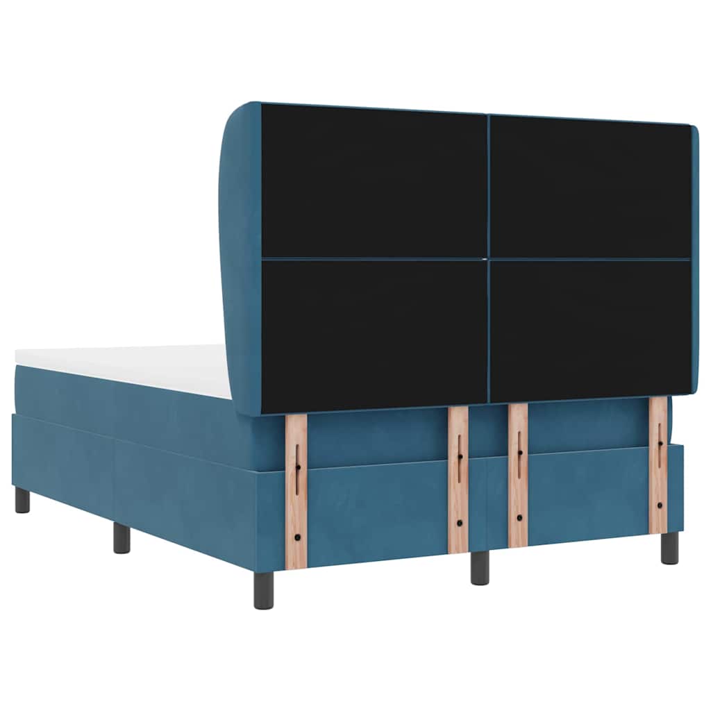 vidaXL Κρεβάτι με ελατήρια Σκούρο Μπλε 200 x 140 cm Βελούδο