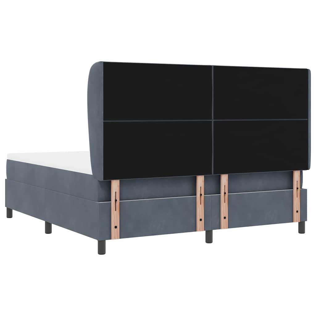 vidaXL Κρεβάτι με ελατήρια Σκούρο Γκρι 200 x 180 cm Βελούδο