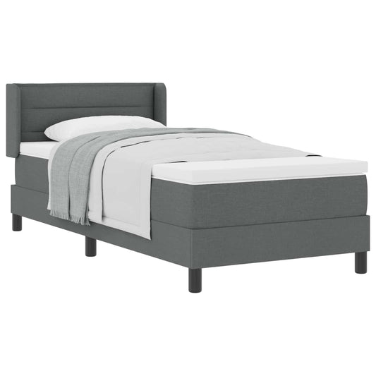 vidaXL Κρεβάτι με ελατήρια Σκούρο Γκρι 200 x 80 εκατοστά ύφασμα