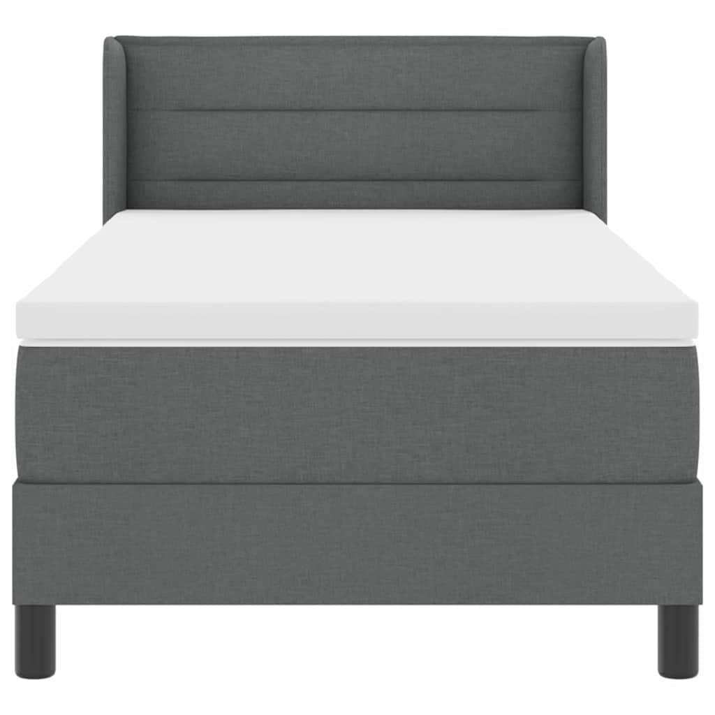 vidaXL Κρεβάτι με ελατήρια Σκούρο Γκρι 200 x 80 εκατοστά ύφασμα
