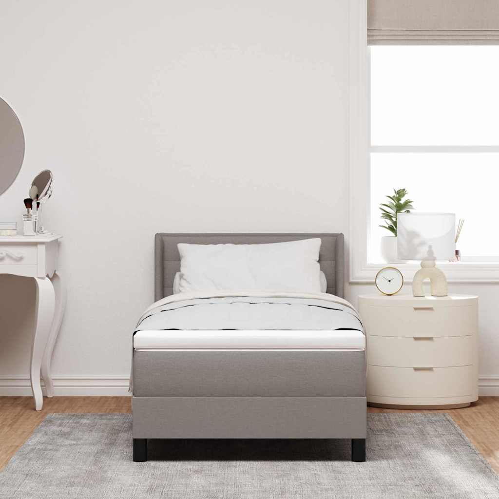 vidaXL Κρεβάτι με ελατήρια με κεφαλάρι Taupe 200 x 80 εκατοστά ύφασμα