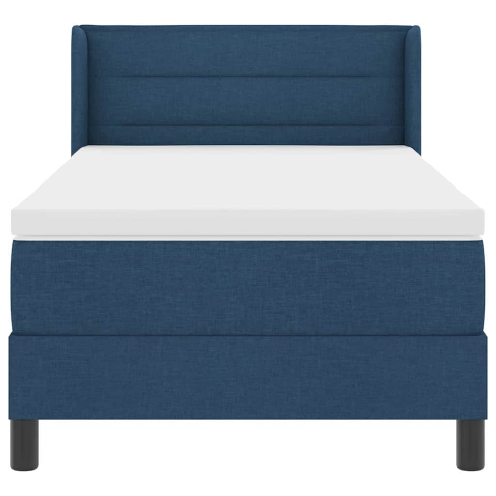 vidaXL Κρεβάτι με ελατήρια με κεφαλάρι Μπλε 190 x 90 cm ύφασμα