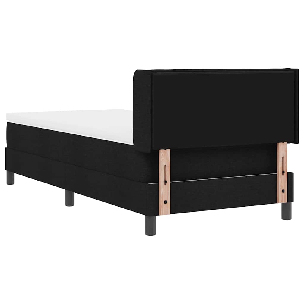 vidaXL Κρεβάτι με ελατήρια Μαύρο 90 x 200 cm Ύφασμα και αφρός