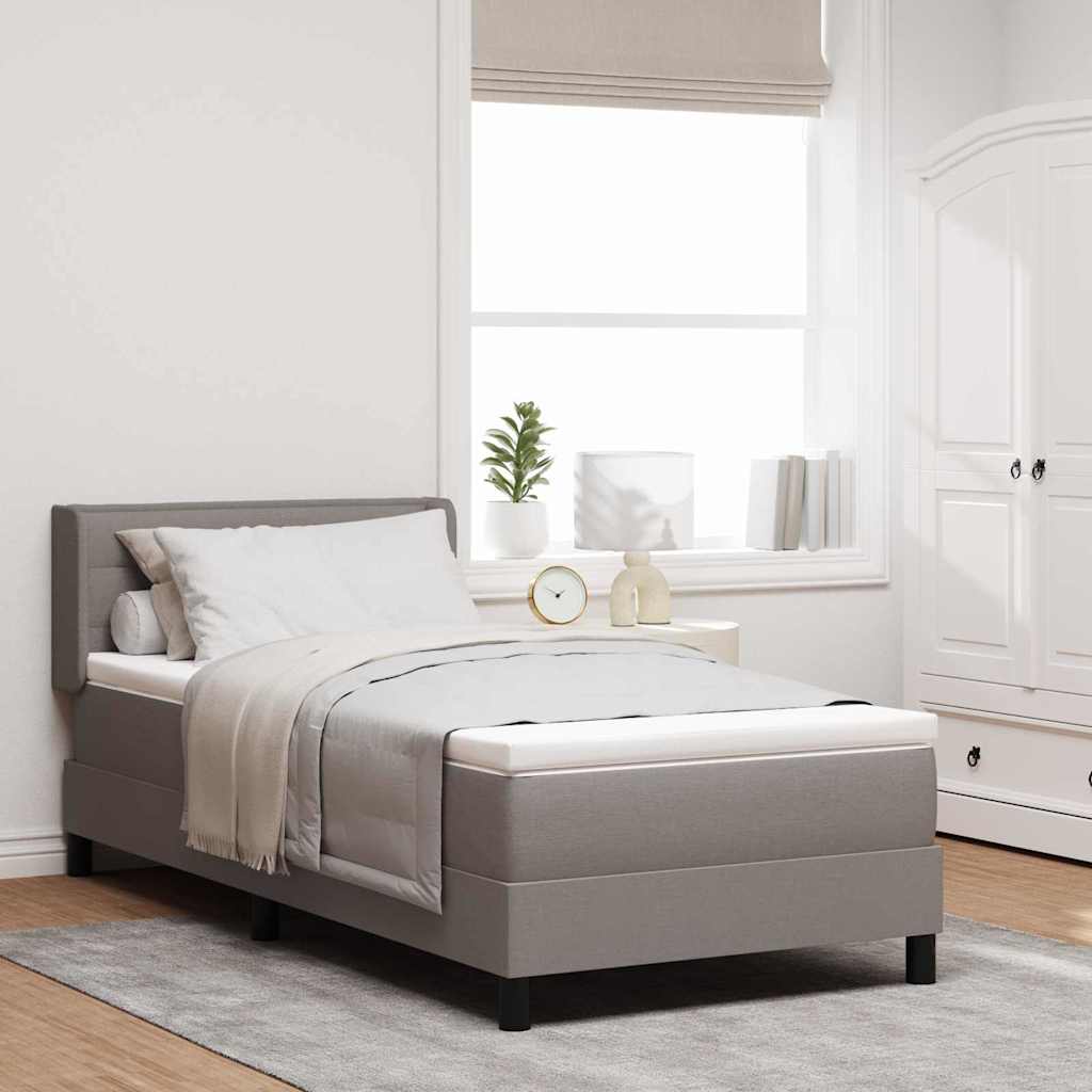vidaXL Κρεβάτι με ελατήρια με κεφαλάρι Taupe 200 x 90 εκ. ύφασμα