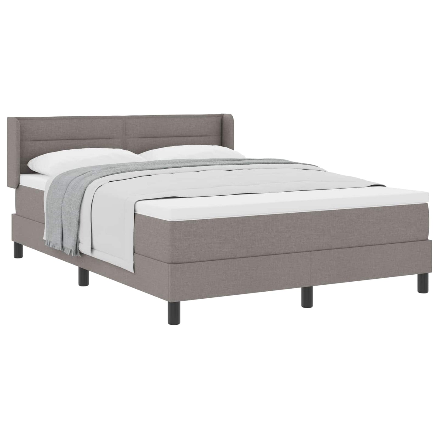 vidaXL Κρεβάτι με ελατήρια με στρώμα Taupe 190 x 140 εκατοστά ύφασμα