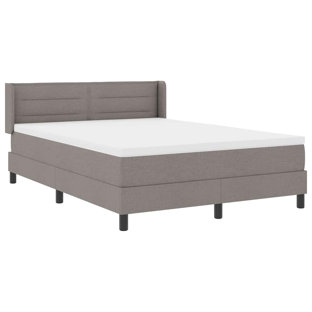 vidaXL Κρεβάτι με ελατήρια με στρώμα Taupe 190 x 140 εκατοστά ύφασμα