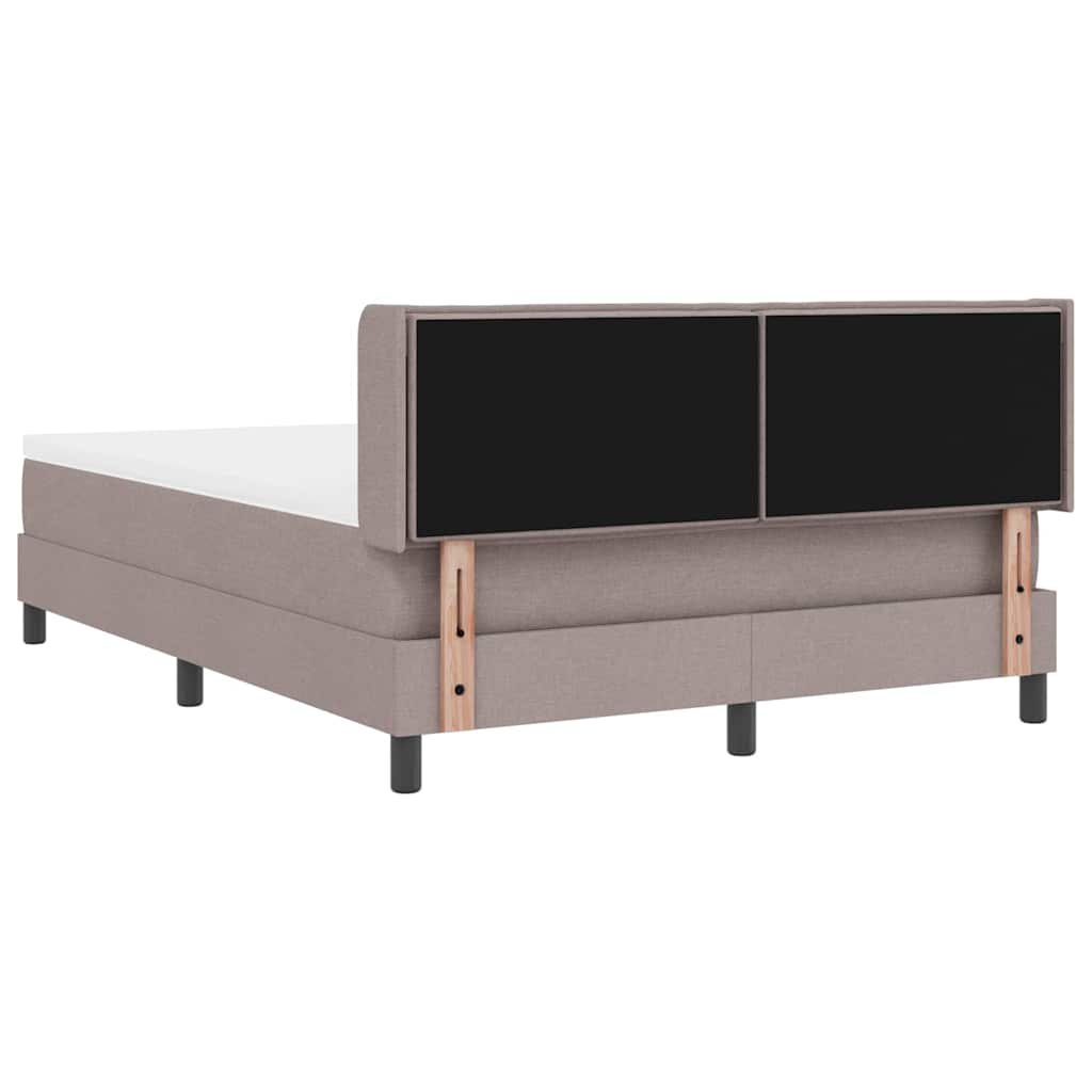 vidaXL Κρεβάτι με ελατήρια με στρώμα Taupe 190 x 140 εκατοστά ύφασμα