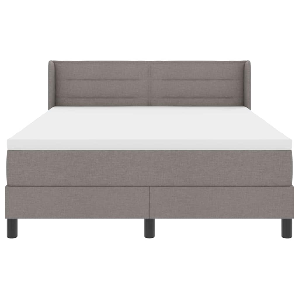 vidaXL Κρεβάτι με ελατήρια με στρώμα Taupe 190 x 140 εκατοστά ύφασμα