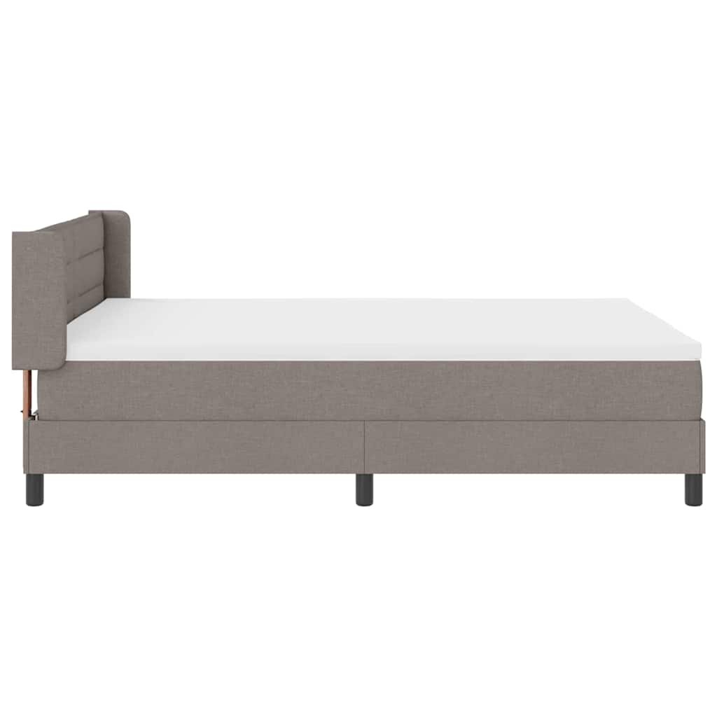 vidaXL Κρεβάτι με ελατήρια με στρώμα Taupe 190 x 140 εκατοστά ύφασμα