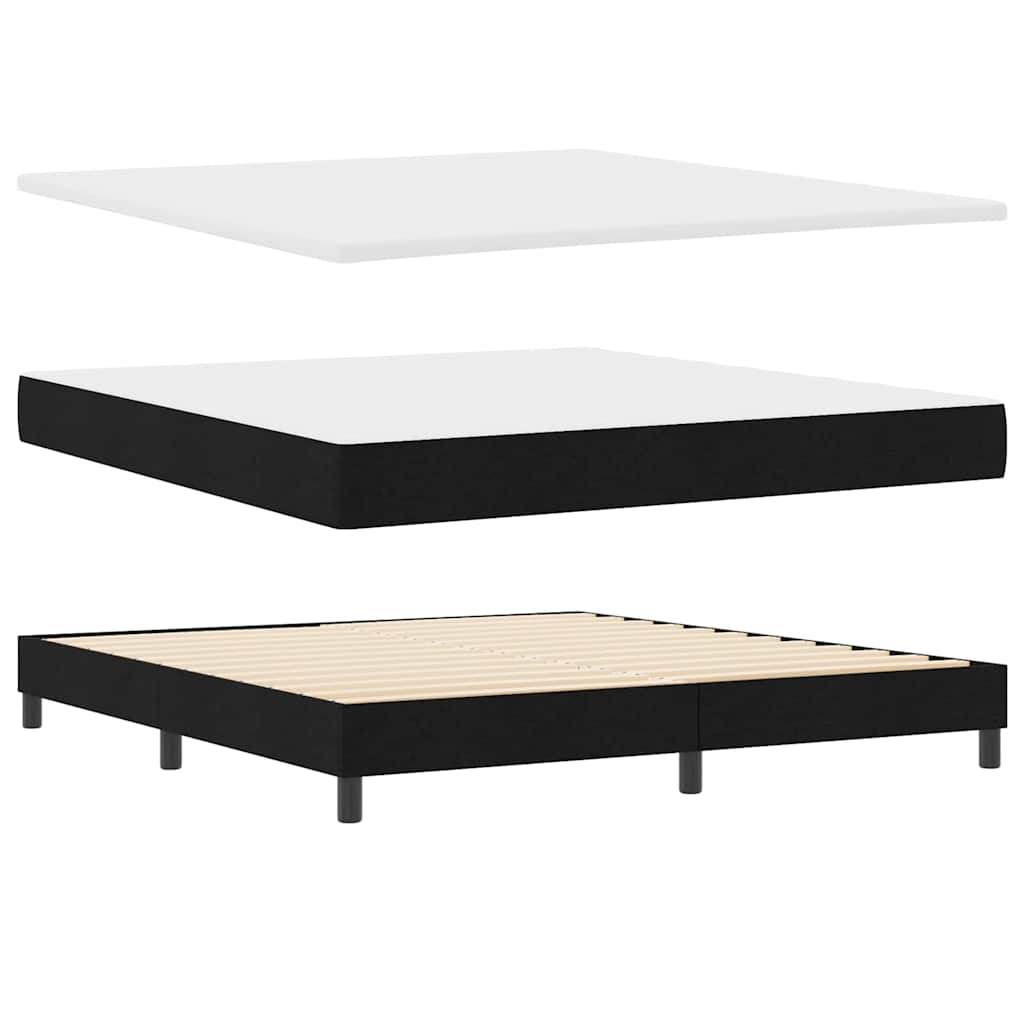 vidaXL Κρεβάτι με ελατήρια με στρώμα Μαύρο 200 x 180 cm ύφασμα
