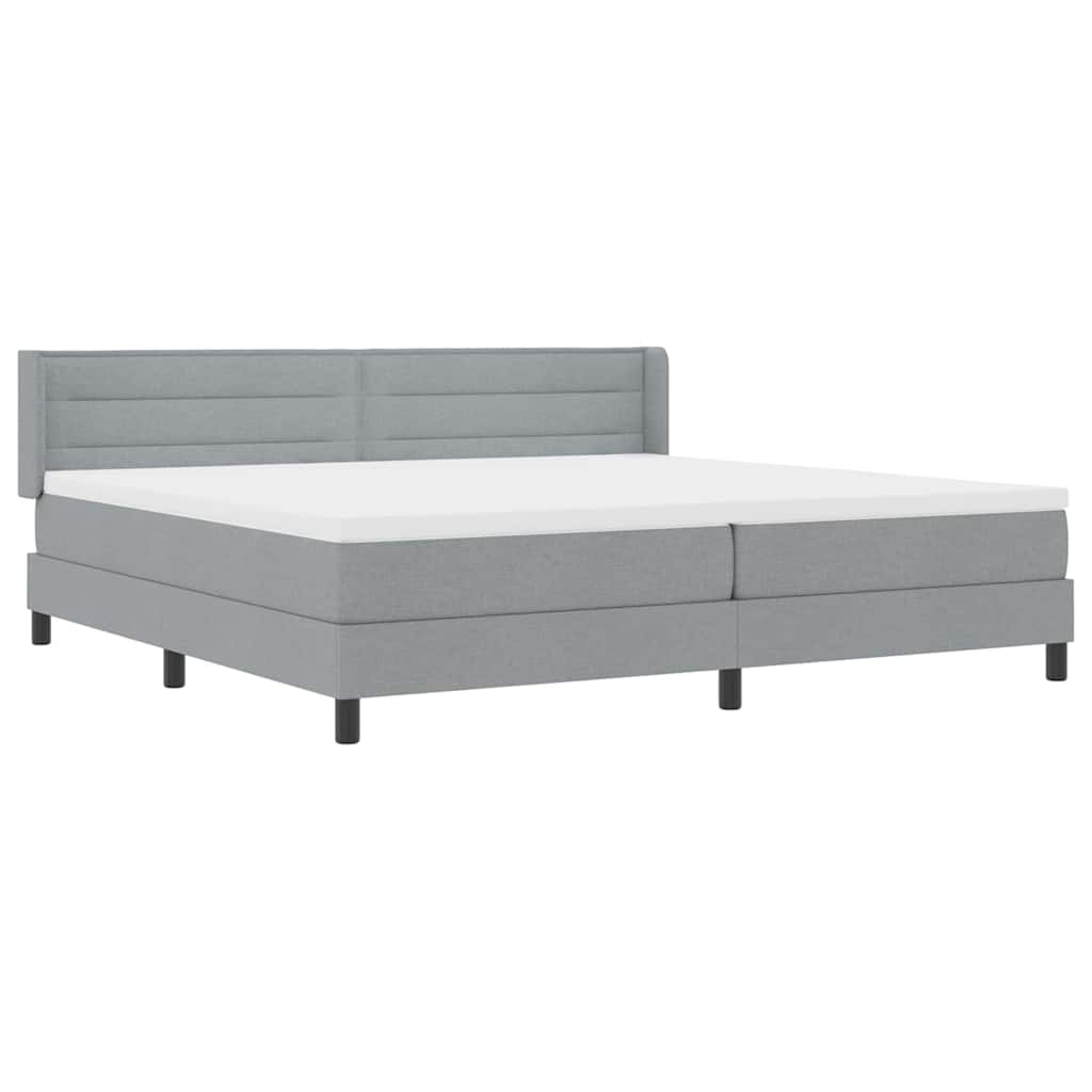 vidaXL Κρεβάτι με ελατήρια Ανοιχτό γκρι 200 x 200 cm ύφασμα