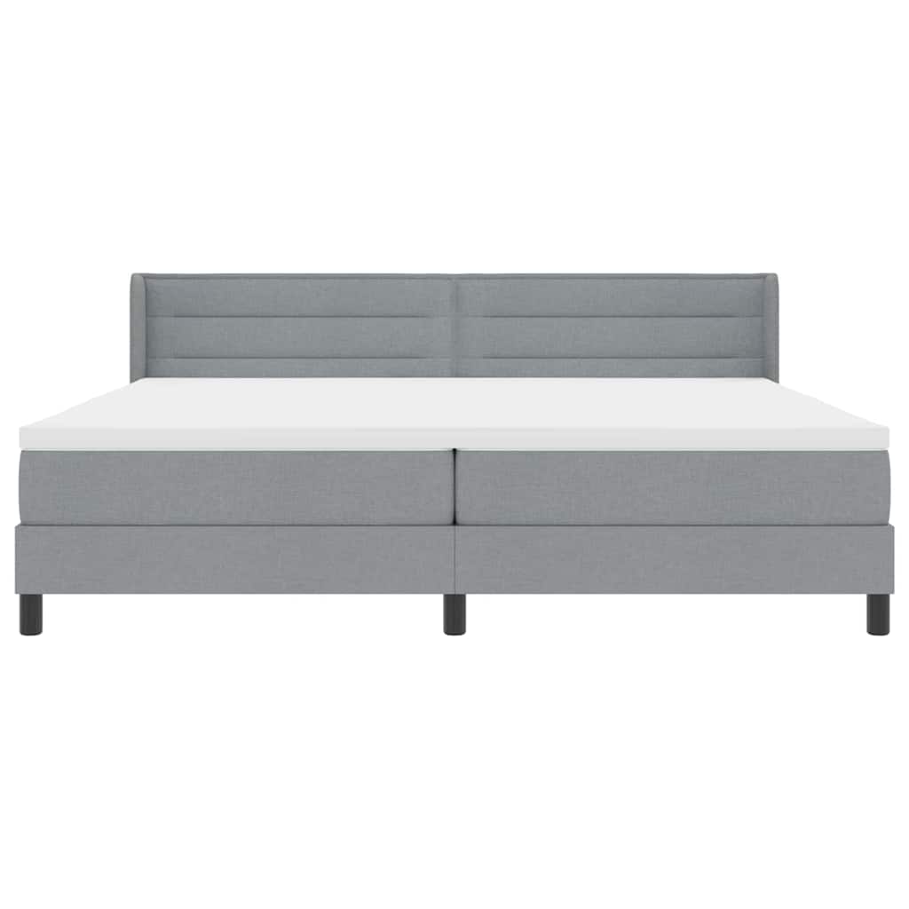 vidaXL Κρεβάτι με ελατήρια Ανοιχτό γκρι 200 x 200 cm ύφασμα