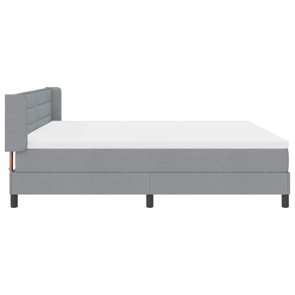 vidaXL Κρεβάτι με ελατήρια Ανοιχτό γκρι 200 x 200 cm ύφασμα