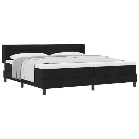 vidaXL Κρεβάτι με ελατήρια με κεφαλάρι Μαύρο 200 x 200 cm ύφασμα