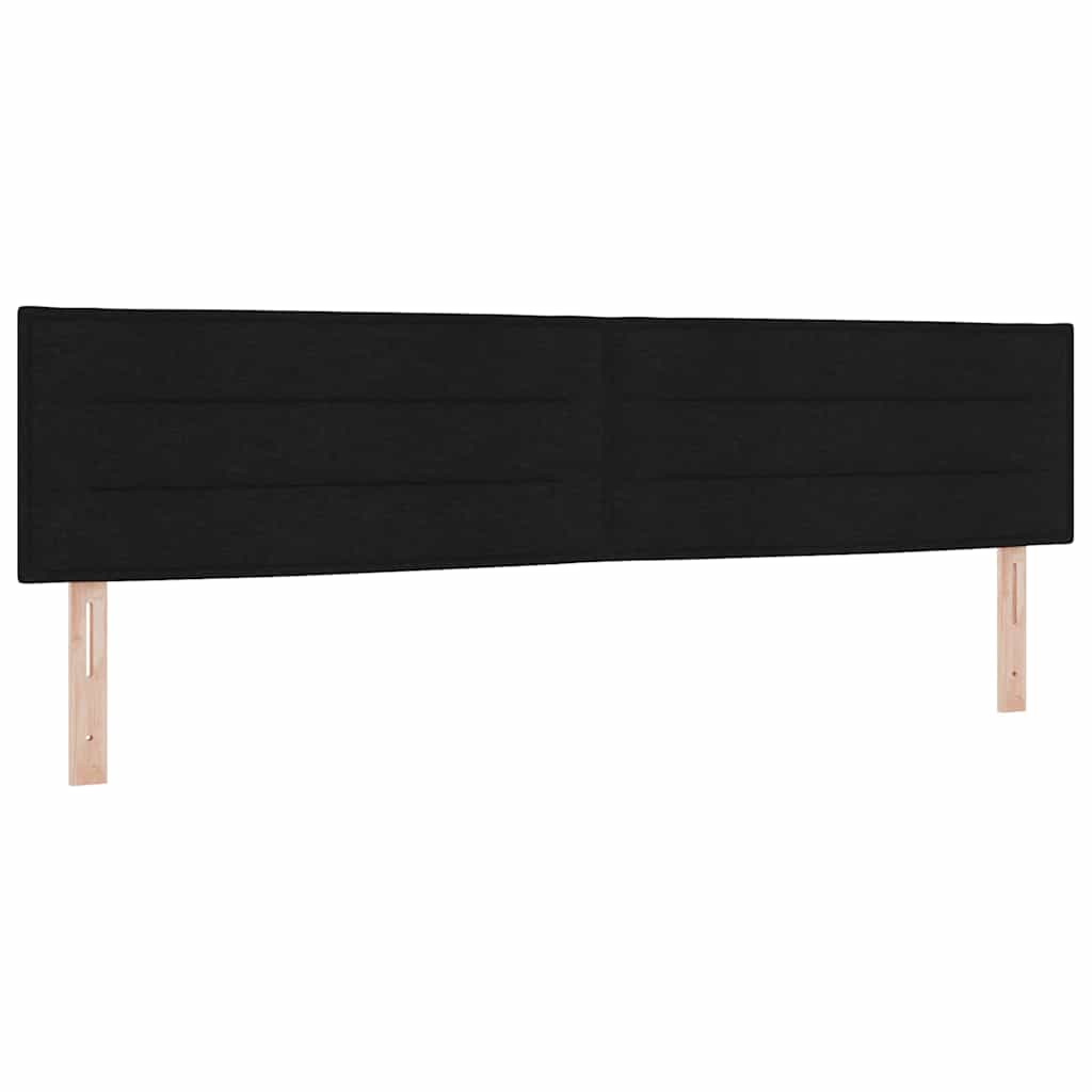 vidaXL Κρεβάτι με ελατήρια με κεφαλάρι Μαύρο 200 x 200 cm ύφασμα