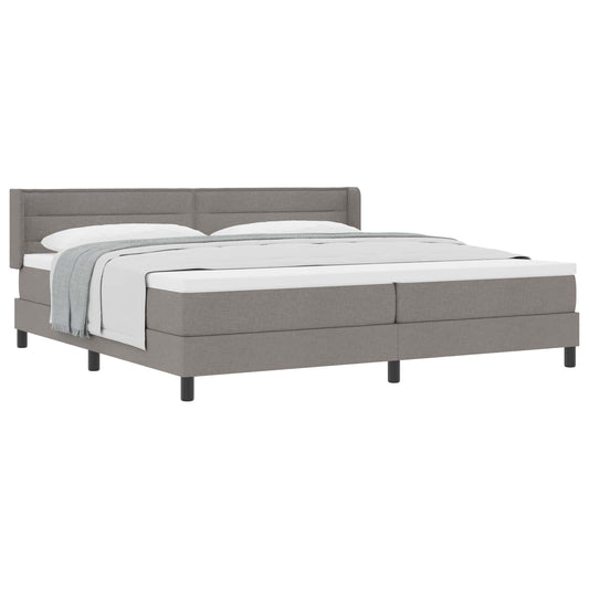 vidaXL Κρεβάτι με ελατήρια με κεφαλάρι Taupe 200 x 200 cm ύφασμα
