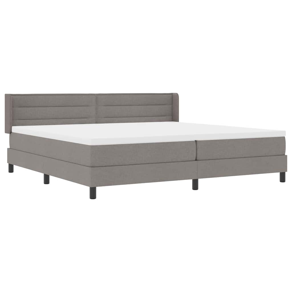 vidaXL Κρεβάτι με ελατήρια με κεφαλάρι Taupe 200 x 200 cm ύφασμα