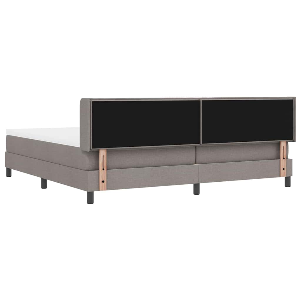 vidaXL Κρεβάτι με ελατήρια με κεφαλάρι Taupe 200 x 200 cm ύφασμα
