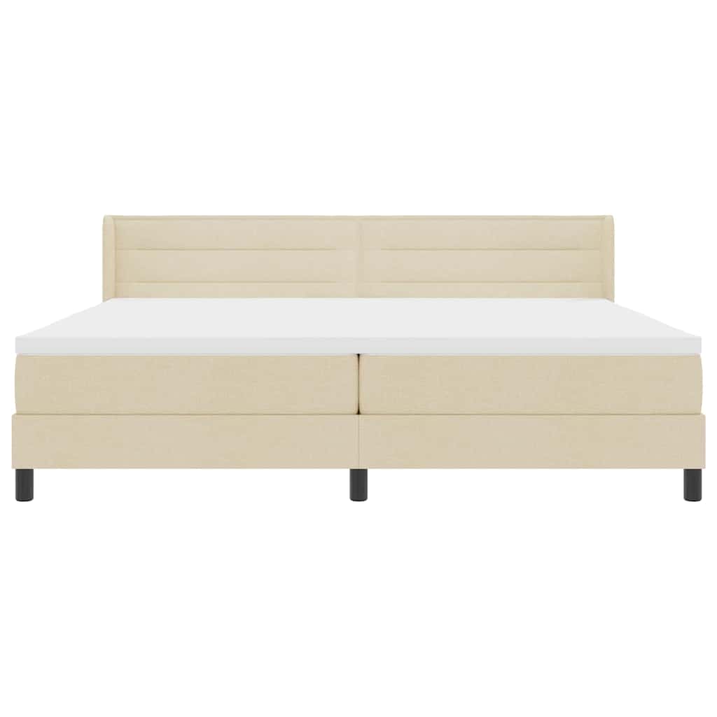 vidaXL Κρεβάτι με ελατήρια με στρώμα Κρεμ 200 x 200 cm ύφασμα
