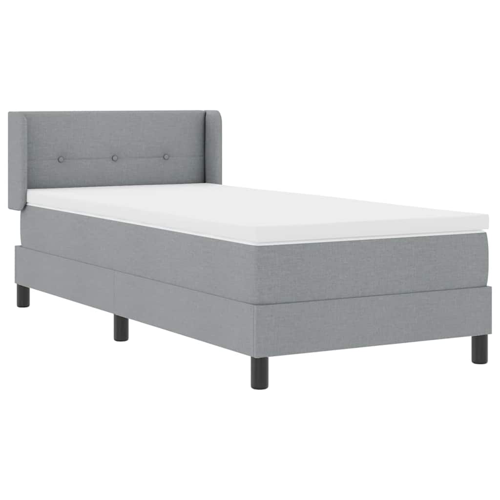 vidaXL Κρεβάτι με ελατήρια Ανοιχτό γκρι 200 x 200 cm ύφασμα