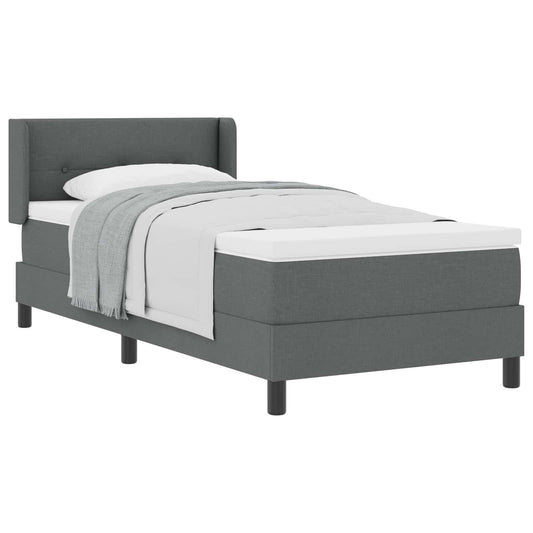vidaXL Κρεβάτι με ελατήρια Σκούρο Γκρι 200 x 80 εκατοστά ύφασμα
