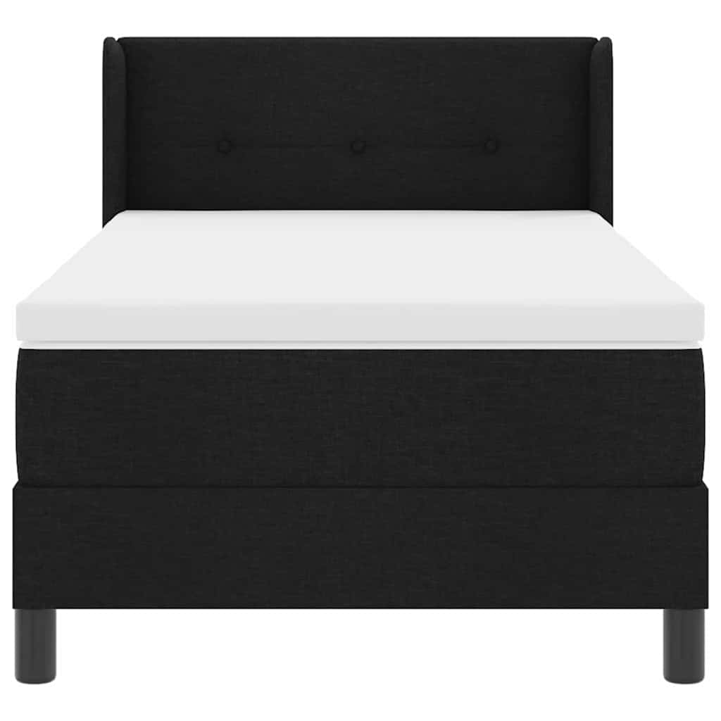 vidaXL Κρεβάτι με ελατήρια με στρώμα Μαύρο 190 x 90 cm ύφασμα