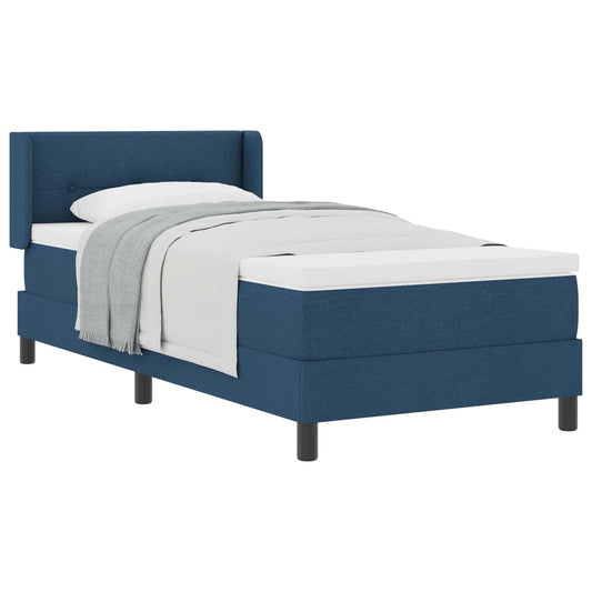 vidaXL Κρεβάτι με ελατήρια με κεφαλάρι Μπλε 190 x 90 cm ύφασμα