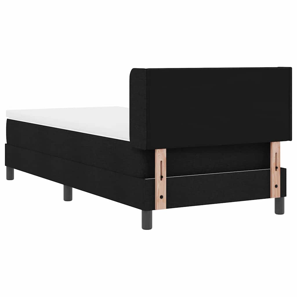 vidaXL Κρεβάτι με ελατήρια Μαύρο 90 x 200 cm Ύφασμα και αφρός