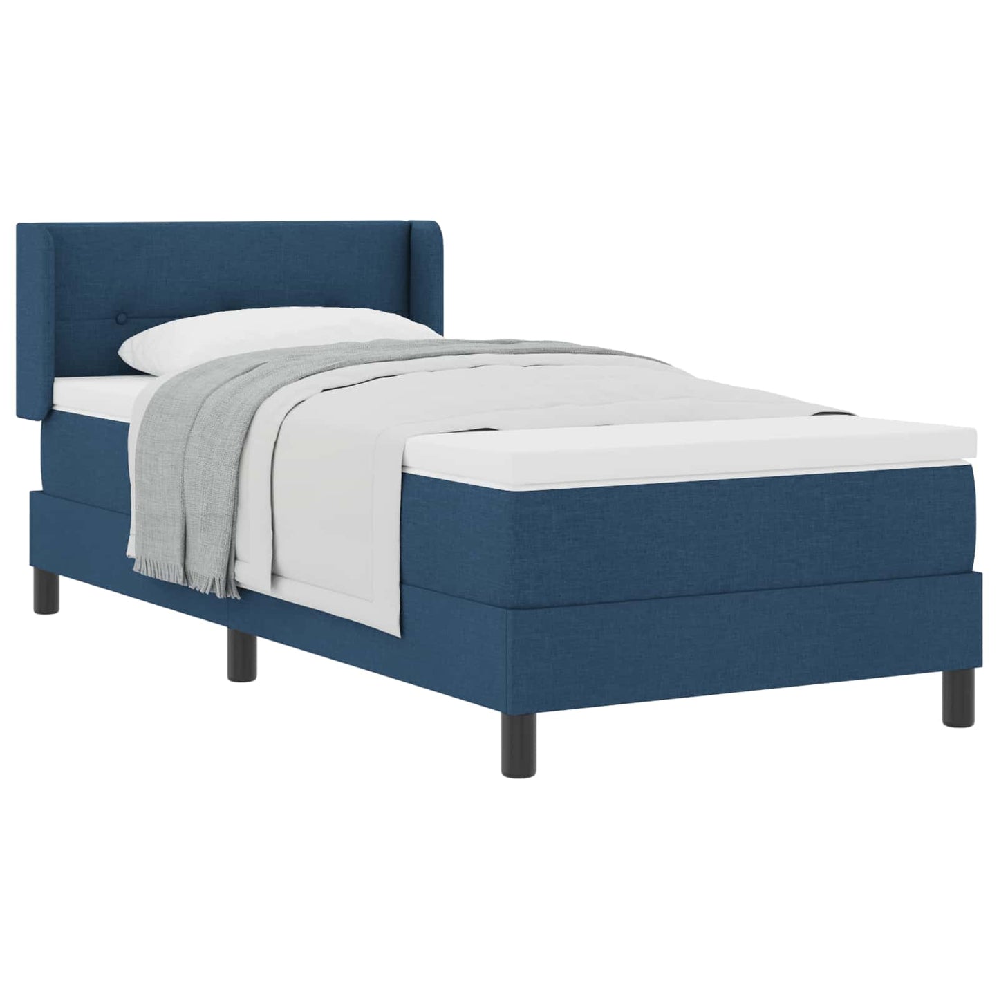 vidaXL Κρεβάτι με ελατήρια με κεφαλάρι Μπλε 200 x 100 cm ύφασμα