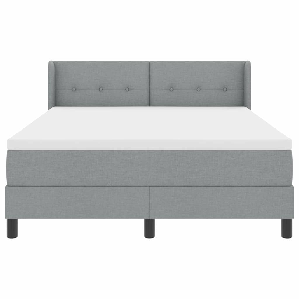 vidaXL Κρεβάτι με ελατήρια Ανοιχτό γκρι 190 x 140 εκατοστά ύφασμα