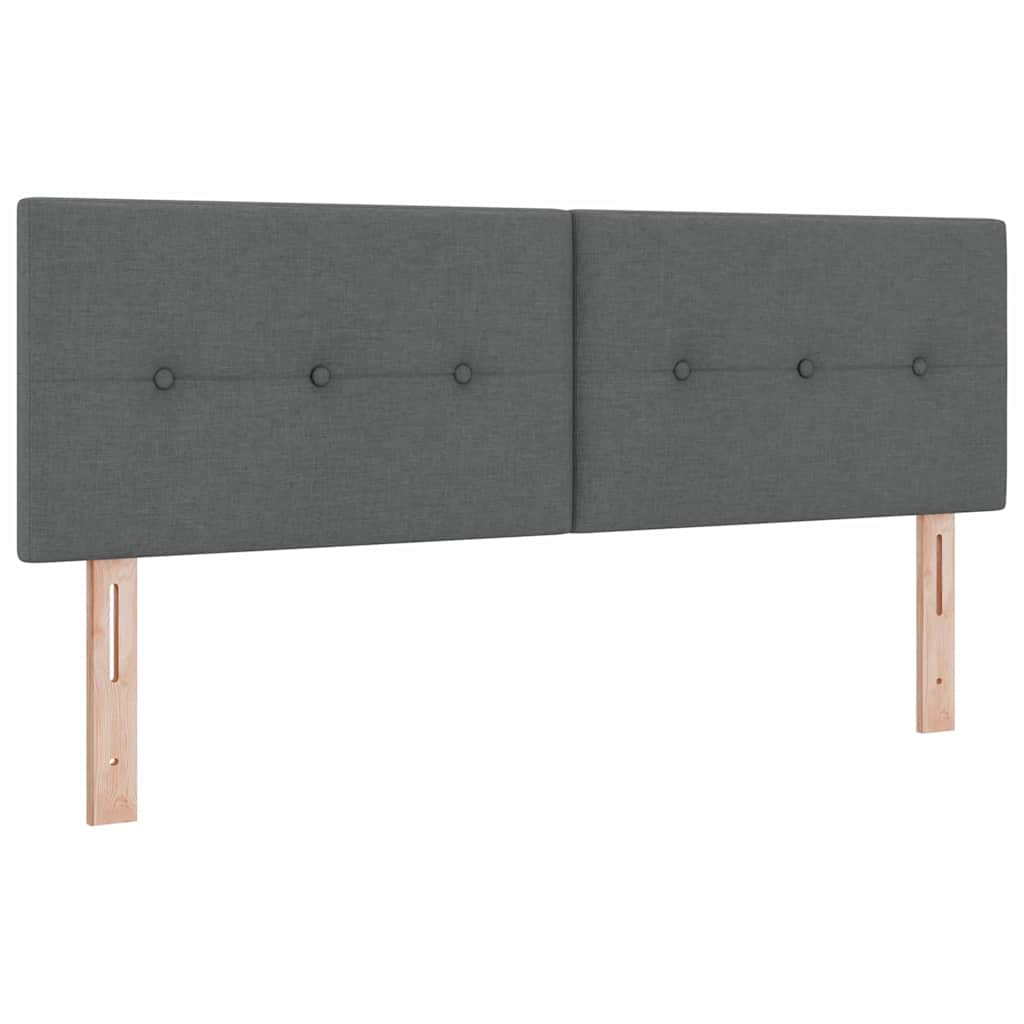 vidaXL Κρεβάτι με ελατήρια Σκούρο Γκρι 190 x 140 εκατοστά ύφασμα