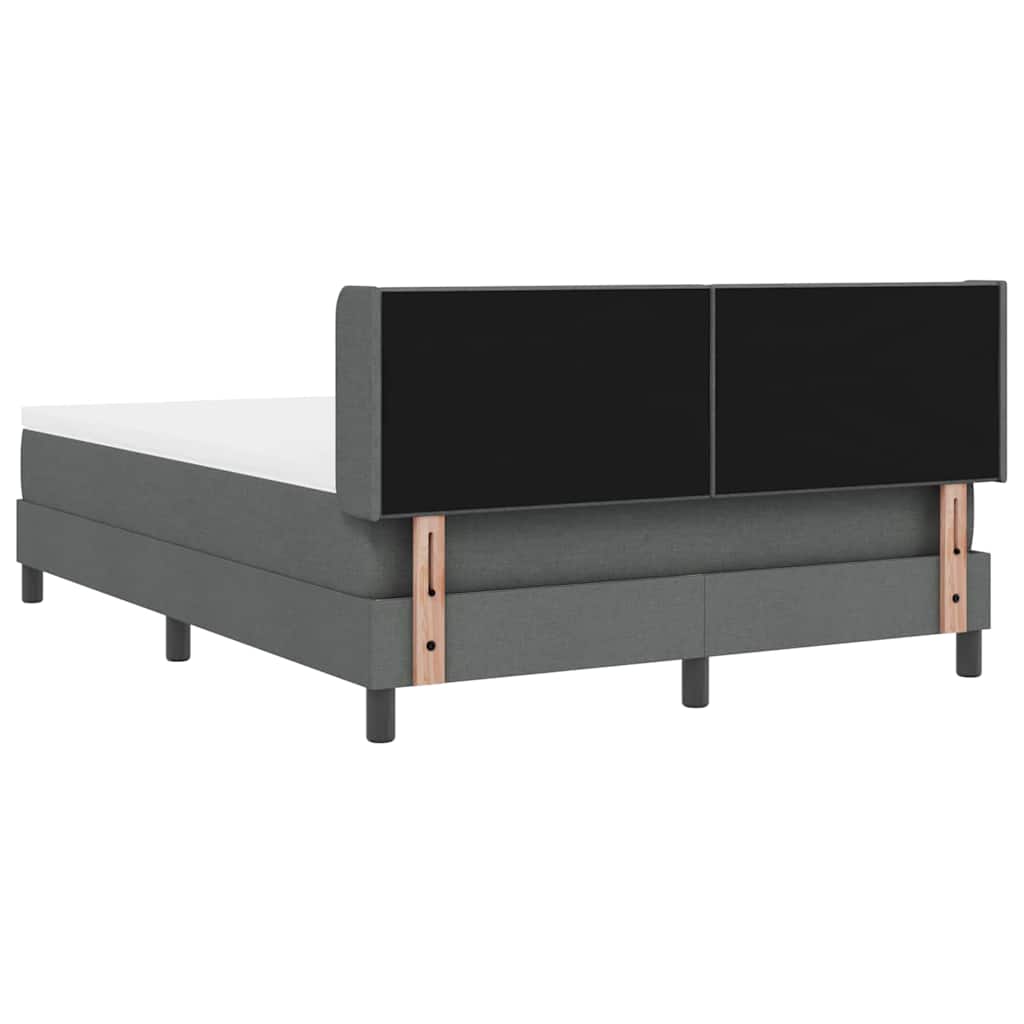 vidaXL Κρεβάτι με ελατήρια Σκούρο Γκρι 190 x 140 εκατοστά ύφασμα