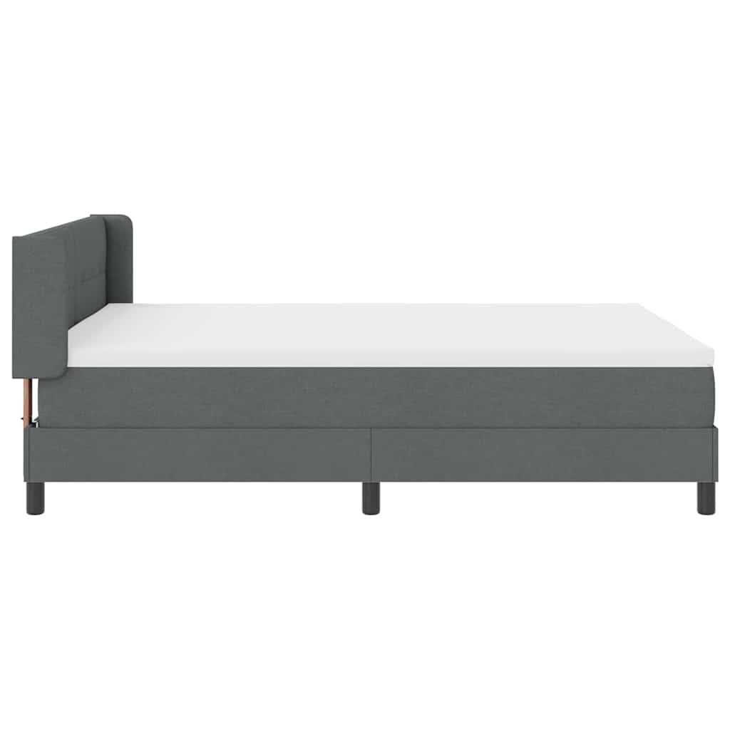 vidaXL Κρεβάτι με ελατήρια Σκούρο Γκρι 190 x 140 εκατοστά ύφασμα