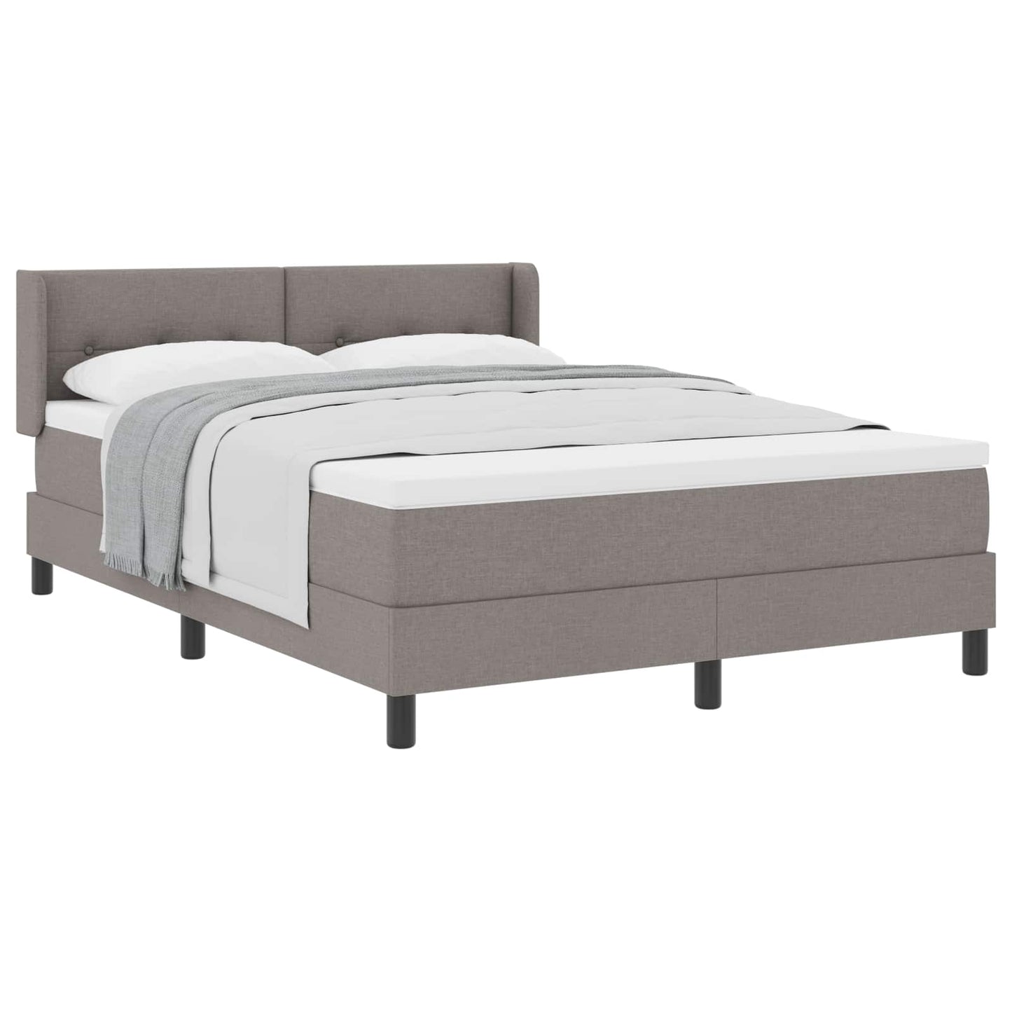 vidaXL Κρεβάτι με ελατήρια με στρώμα Taupe 190 x 140 εκατοστά ύφασμα