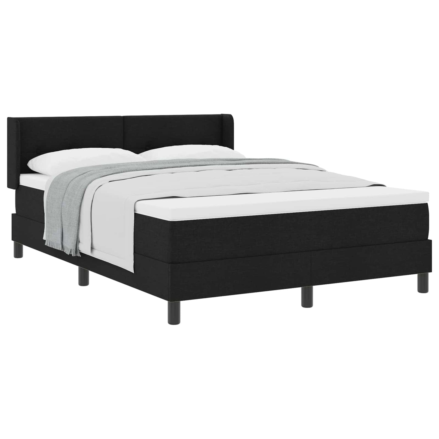 vidaXL Κρεβάτι με ελατήρια με κεφαλάρι Μαύρο 200 x 140 cm ύφασμα