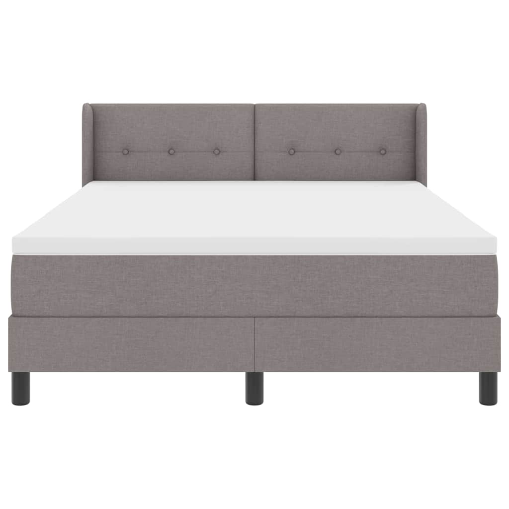vidaXL Κρεβάτι με ελατήρια με μαξιλάρι Taupe 200 x 140 cm ύφασμα