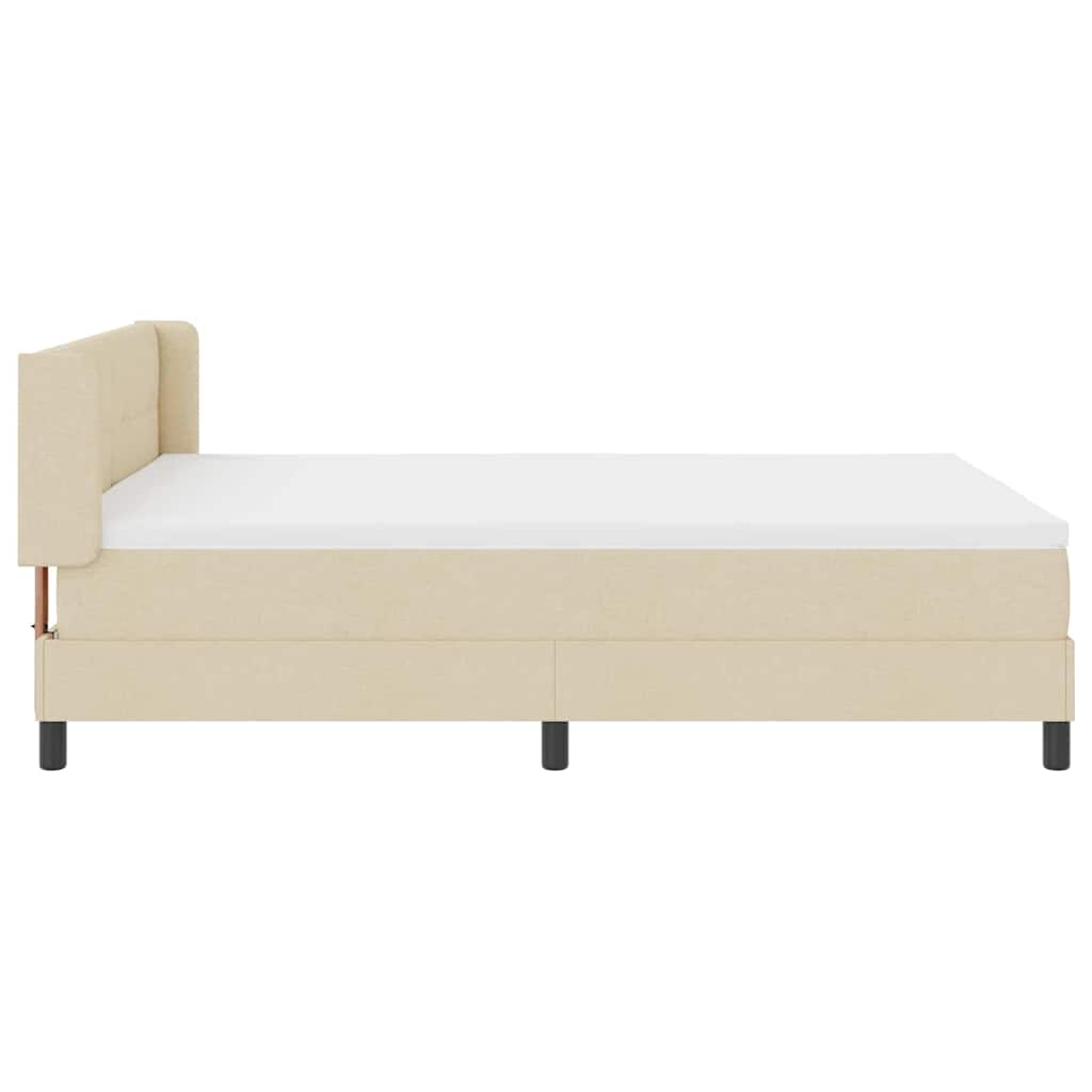 vidaXL Κρεβάτι με ελατήρια με κεφαλάρι Κρεμ 200 x 140 cm ύφασμα