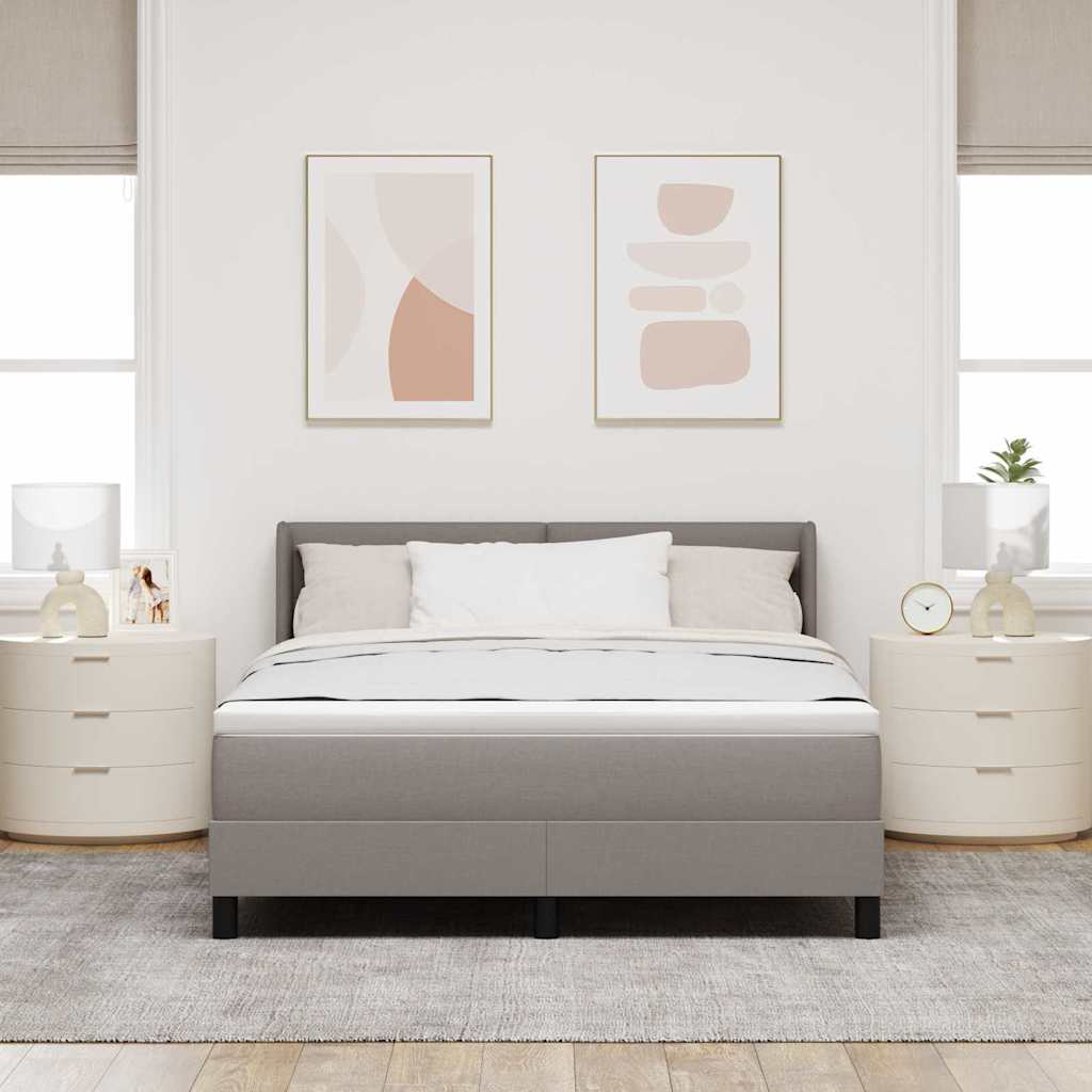 vidaXL Κρεβάτι με ελατήρια με κεφαλάρι Taupe 200 x 160 εκατοστά ύφασμα