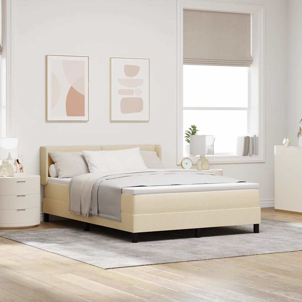 vidaXL Κρεβάτι με ελατήρια με κεφαλάρι Κρεμ 200 x 160 εκατοστά ύφασμα