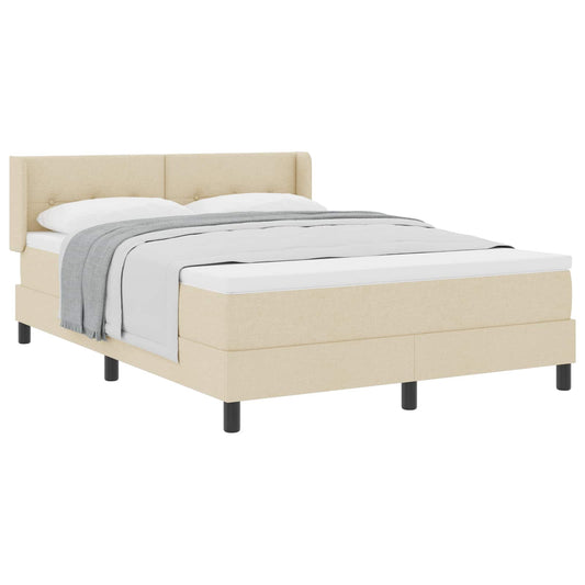 vidaXL Κρεβάτι με ελατήρια με κεφαλάρι Κρεμ 200 x 160 εκατοστά ύφασμα