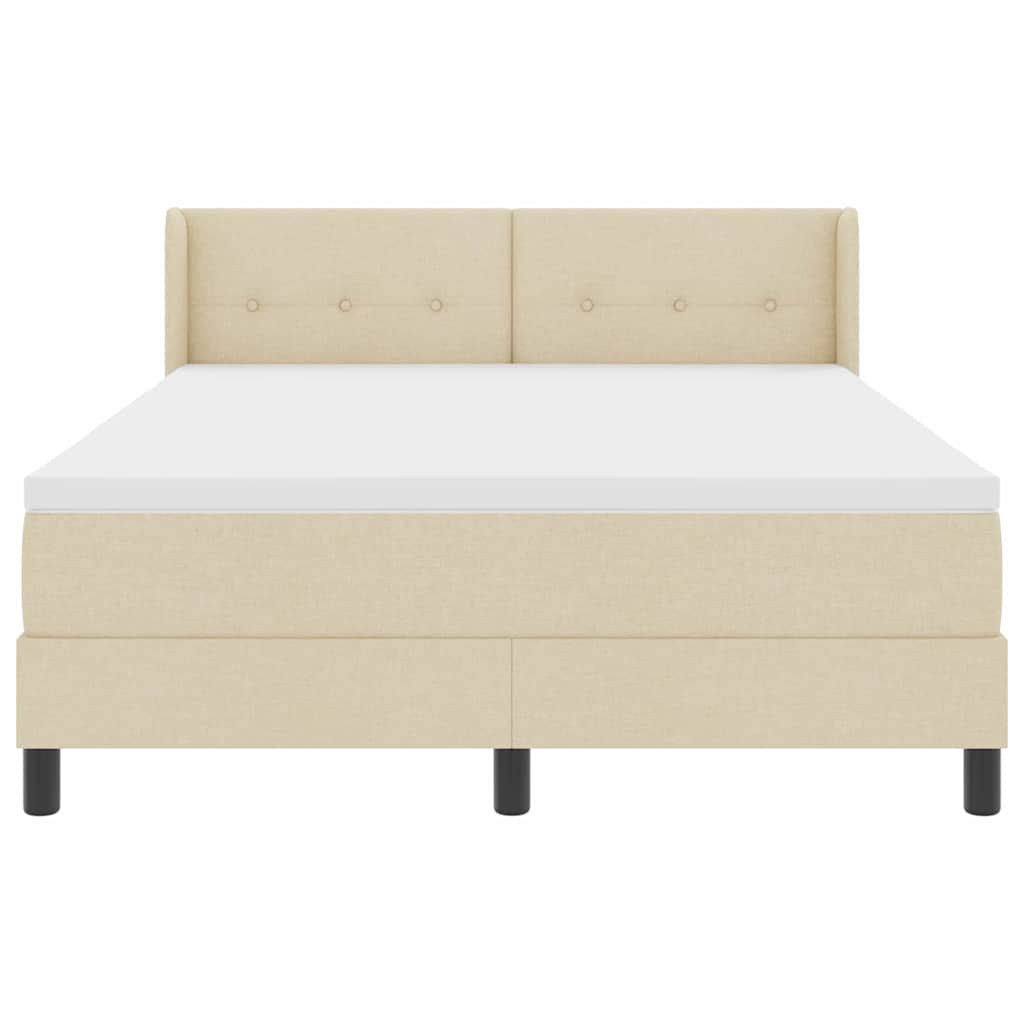 vidaXL Κρεβάτι με ελατήρια με κεφαλάρι Κρεμ 200 x 160 εκατοστά ύφασμα