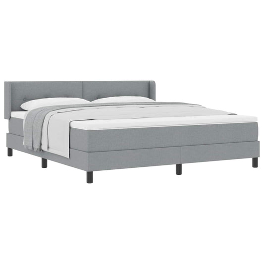 vidaXL Κρεβάτι με ελατήρια Ανοιχτό γκρι 200 x 180 cm ύφασμα